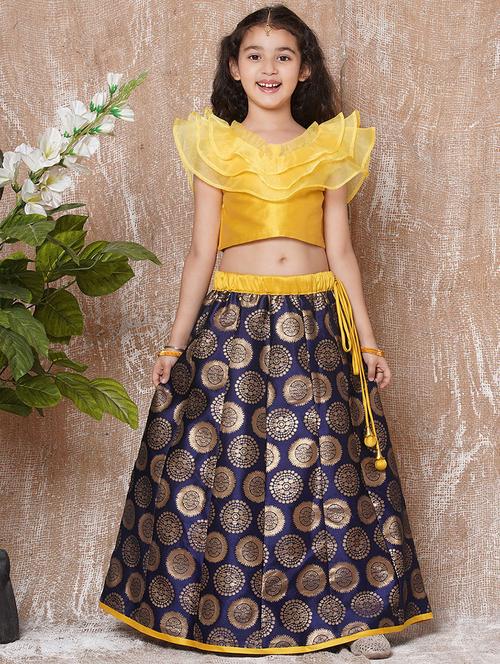 yellow polyester lehenga choli - 21179621 - Very Small Image - 1