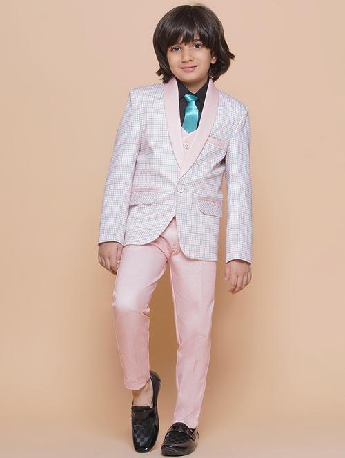 peach cotton blend suit sets twin & dungree - 21179681 - Very Small Image - 1