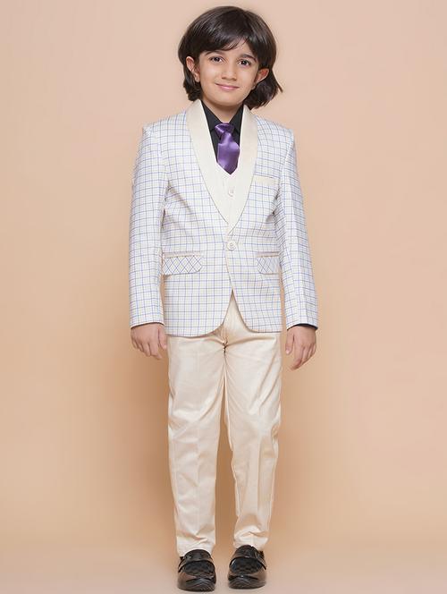boys long sleeve checkered suit set - 21179682 - Very Small Image - 1