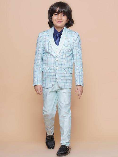 blue cotton blend suit sets twin & dungree - 21179688 - Very Small Image - 1