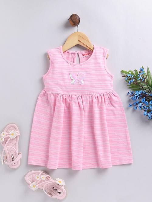 pink cotton frock - 21180532 - Very Small Image - 1