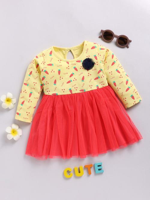 yellow cotton frock - 21180554 - Very Small Image - 1
