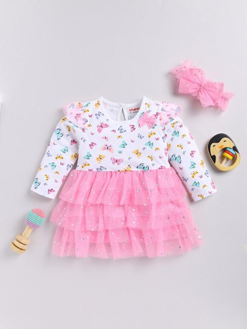 pink cotton frock - 21180555 - Very Small Image - 1