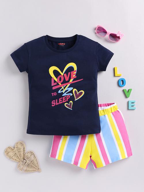 kids printed t-shirt & shorts set - 21180602 - Very Small Image - 1