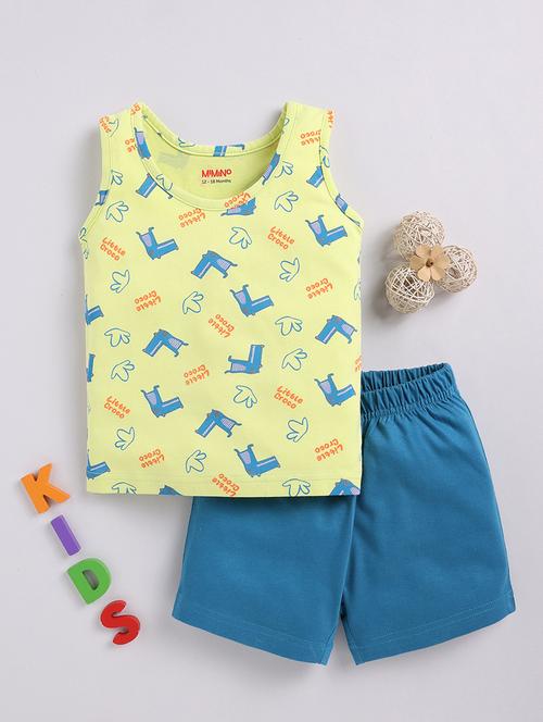 kids printed t-shirt & shorts set - 21180610 - Very Small Image - 1