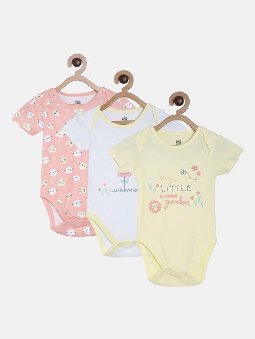 pack of 3 printed rompers - 21181643 - Very Small Image - 1