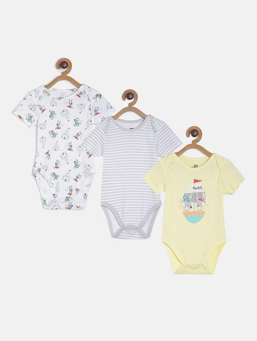 pack of 3 printed rompers - 21181668 - Very Small Image - 1