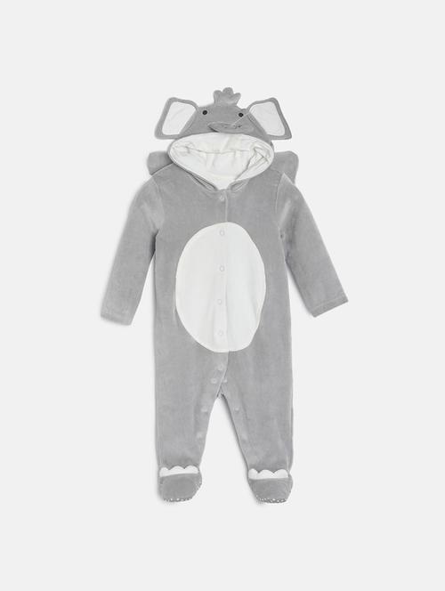 grey cotton detailed onesie - 21181671 - Very Small Image - 1