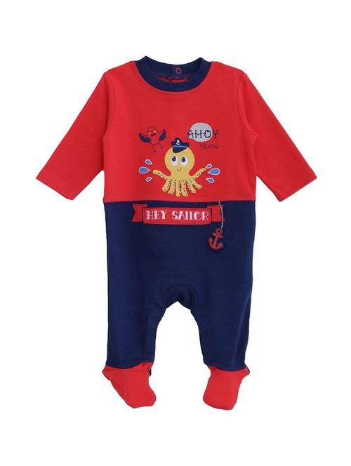 red printed cotton onesie - 21182031 - Very Small Image - 1