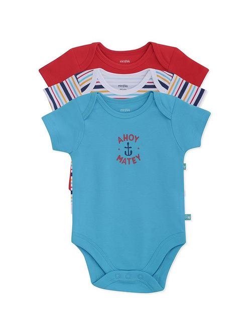 ack of 3 multi colored cotton romper - 21182036 - Very Small Image - 1