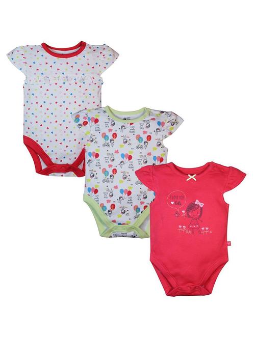 pack of 3 printed rompers - 21182053 - Very Small Image - 1