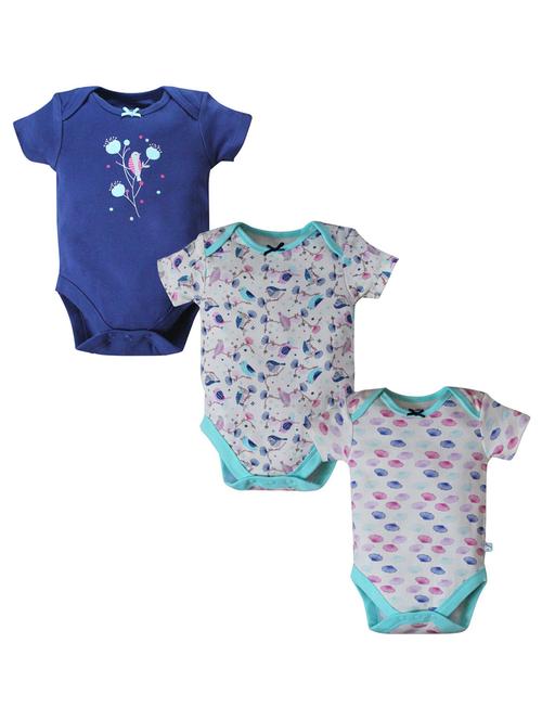 pack of 3 multi colored cotton romper - 21182198 - Very Small Image - 1