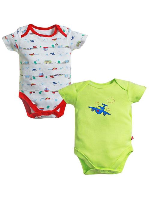pack of 2 multi colored cotton romper - 21182223 - Very Small Image - 1
