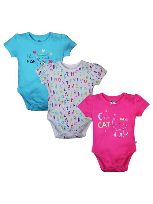 pack of 3 printed rompers - 21182284 - Very Small Image - 1