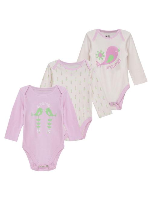 pack of 3 printed rompers - 21182392 - Very Small Image - 1