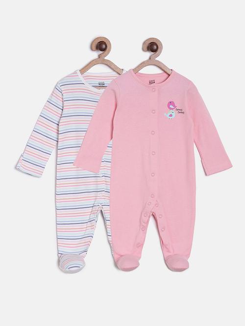pack of 2 multi coloured printed onesies - 21182584 - Very Small Image - 1