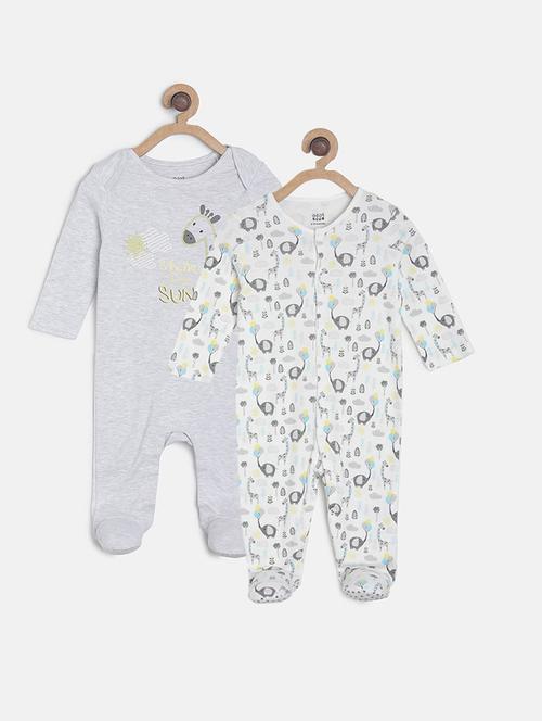 pack of 2 multi coloured printed onesies - 21182648 - Very Small Image - 1