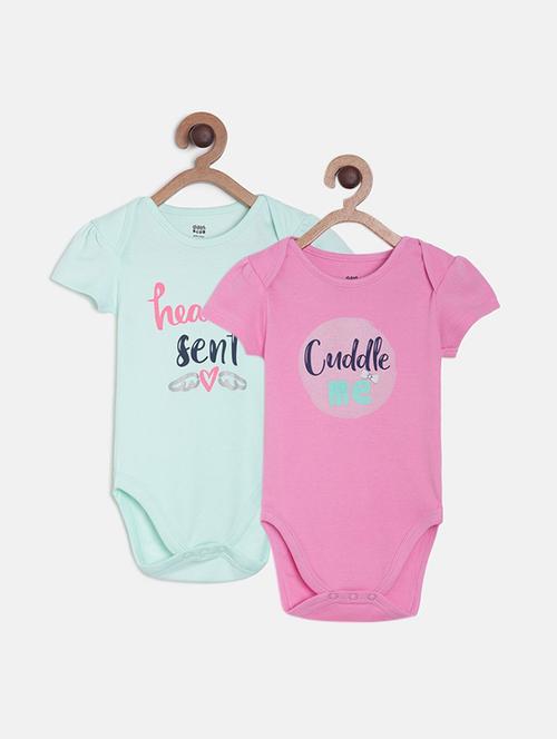 pack of 2 multi coloured printed rompers - 21182657 - Very Small Image - 1