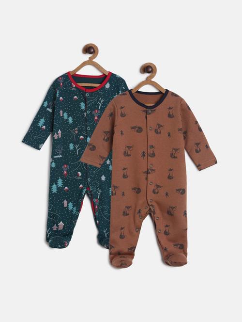 pack of 2 multi coloured printed onesies - 21182705 - Very Small Image - 1