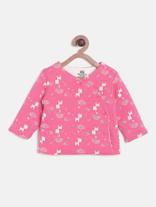 pink printed cotton regular jacket - 21182768 - Very Small Image - 1