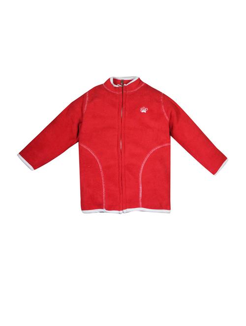 red long sleeves stannd collar neck coat - 21182802 - Very Small Image - 1
