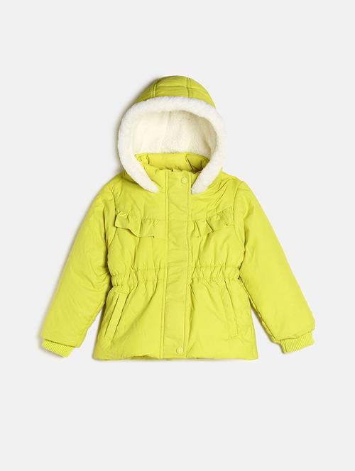 yellow solids hooded neck jackets - 21182826 - Very Small Image - 1