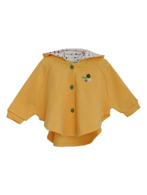 yellow hooded neck long sleeves coat - 21182890 - Very Small Image - 1