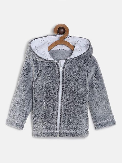 grey polyester regular jackets & coat - 21183083 - Very Small Image - 1