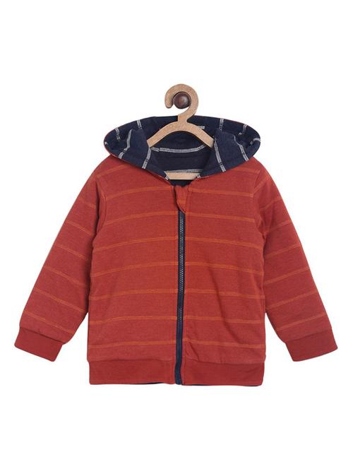 red colored cotton blend regular jackets & coat - 21183101 - Very Small Image - 1