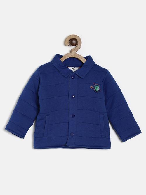 blue cotton blend regular jackets & coat - 21183107 - Very Small Image - 1