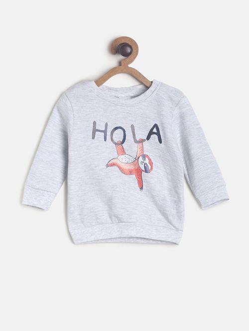 kids front print round neck sweatshirt - 21183302 - Very Small Image - 1
