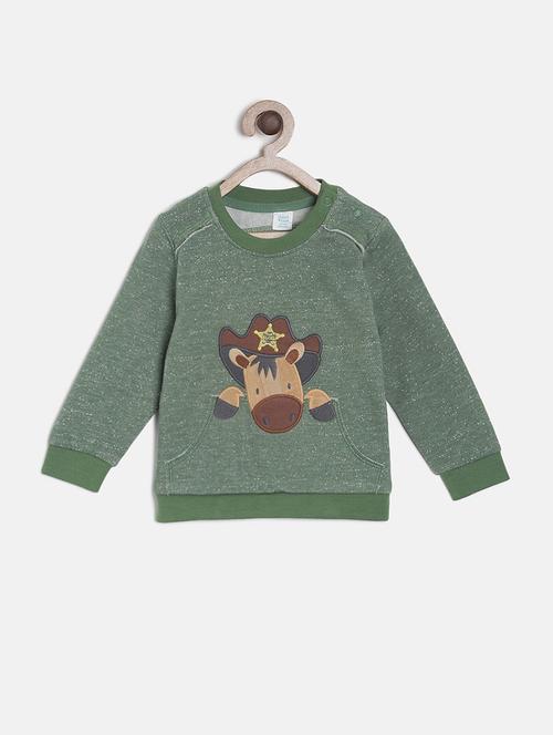 kids front print round neck sweatshirt - 21183340 - Very Small Image - 1