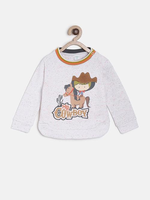 off white cotton front print sweatshirt - 21183345 - Very Small Image - 1