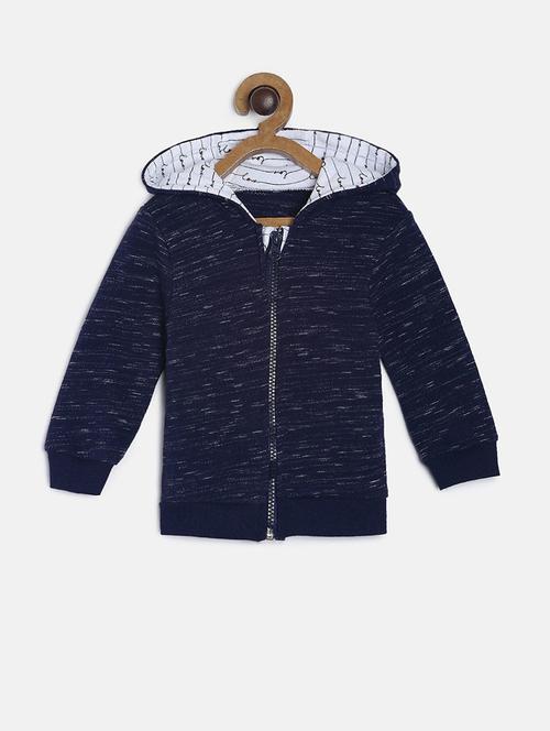 navy blue cotton printed sweatshirt - 21183384 - Very Small Image - 1