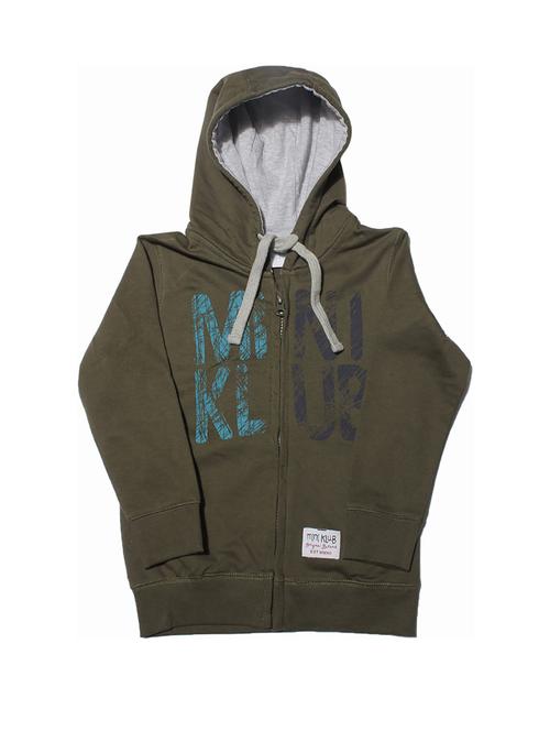 olive cotton front print sweatshirt - 21183442 - Very Small Image - 1