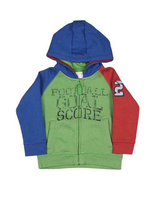 green cotton colourblock sweatshirt - 21183449 - Very Small Image - 1