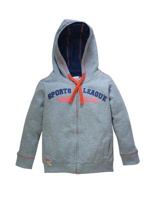 grey cotton front print sweatshirt - 21183463 - Very Small Image - 1