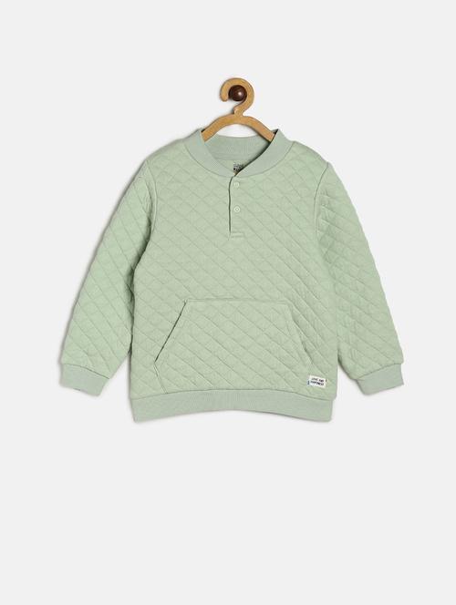 green cotton blend plain sweatshirt - 21183508 - Very Small Image - 1