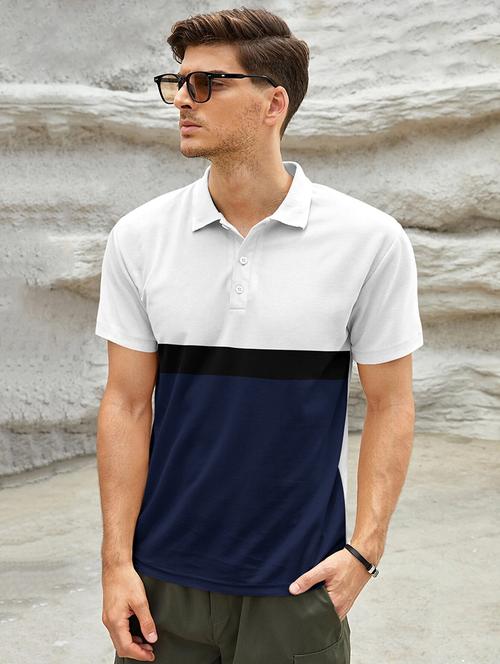 men color block polo t-shirt - 21184835 - Very Small Image - 1