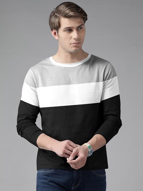 men color block long sleeve t-shirt - 21184963 - Very Small Image - 1
