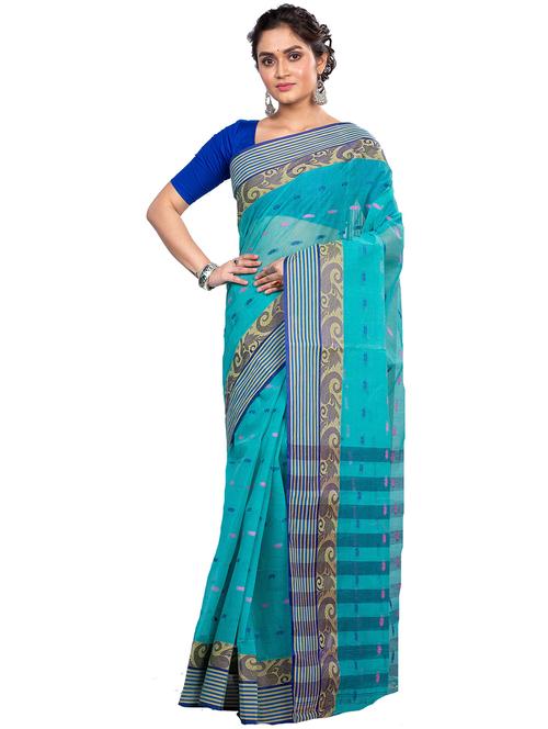 women self design tant saree - 21185062 - Very Small Image - 1