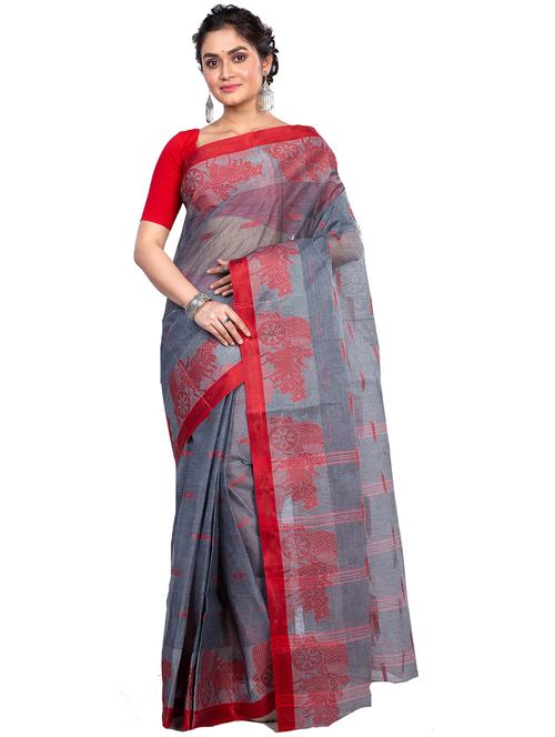 multi colored cotton blend tant saree - 21185077 - Very Small Image - 1