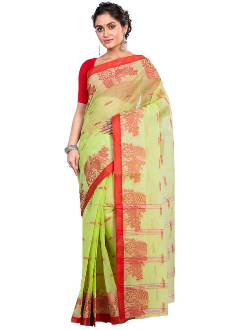 multi colored cotton blend tant saree - 21185078 - Very Small Image - 1