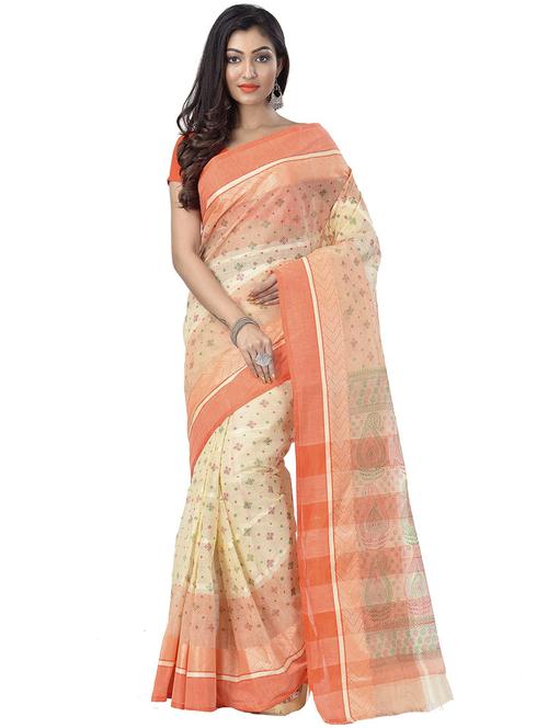 multi colored cotton blend tant saree - 21185143 - Very Small Image - 1