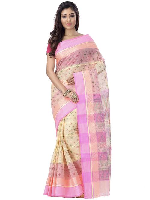 women self design tant saree - 21185144 - Very Small Image - 1