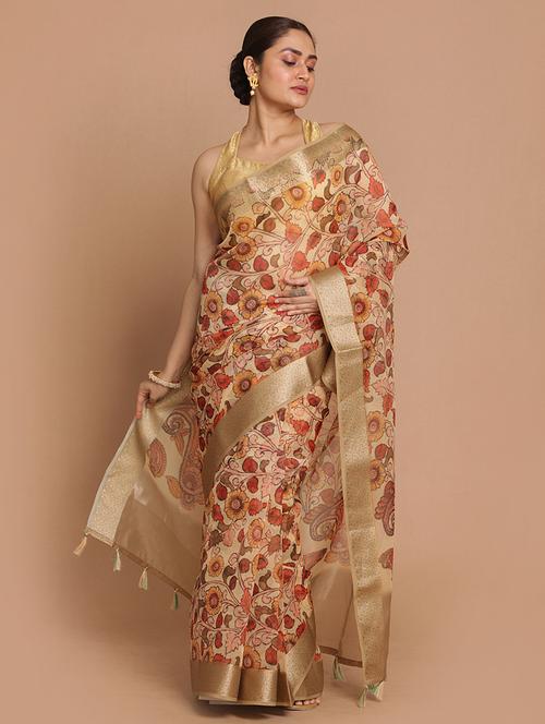 women floral printed saree with blouse - 21185925 - Very Small Image - 1