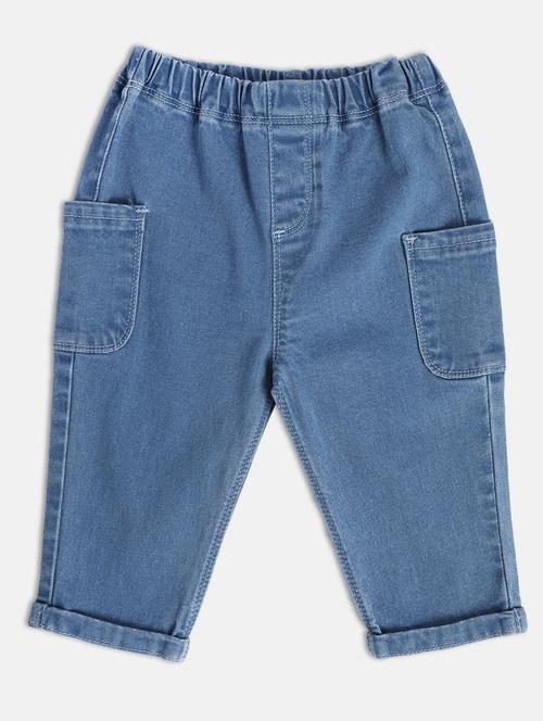 light blue cotton blend plain jeans - 21186170 - Very Small Image - 1