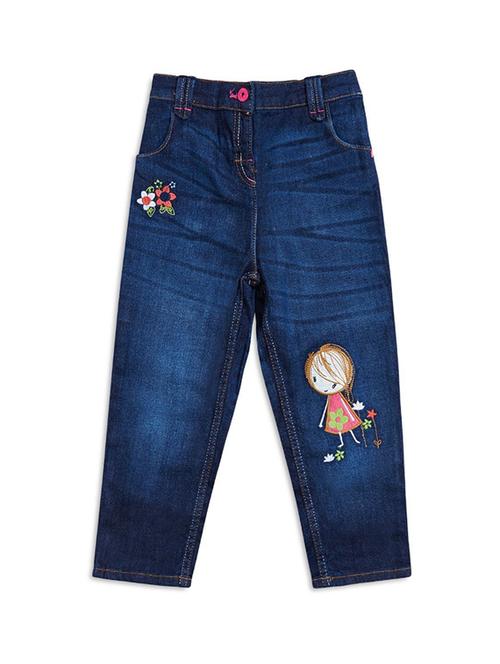 blue cotton blend plain jeans - 21186228 - Very Small Image - 1