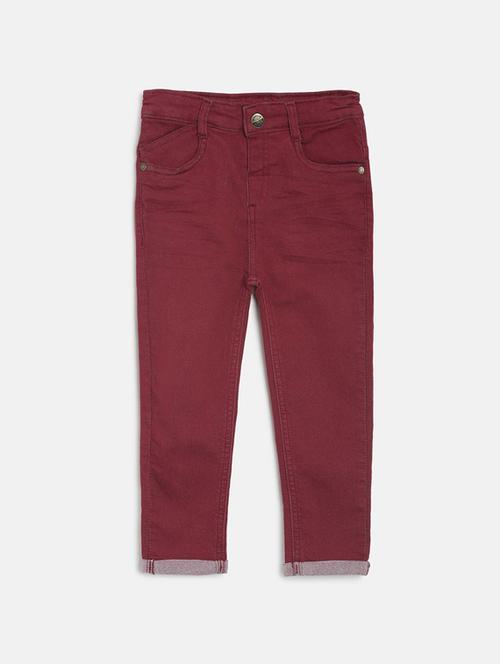 red cotton plain jeans - 21186263 - Very Small Image - 1