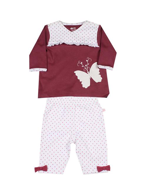 maroon printed full length sets - 21186398 - Very Small Image - 1
